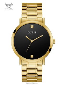 GUESS άνδρες αναλογικό ρολόι με διαμάντια σε χρυσό και μαύρο αξεσουάρ J46DJ3550