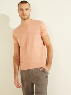 GUESS άνδρες κεντημένο μπλουζάκι με λογότυπο σατέν τριαντάφυλλο ενδύματα J46DJ4121