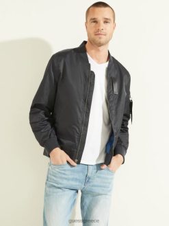 GUESS άνδρες νάιλον σακάκι πτήσης μπλε κομψό ενδύματα J46DJ4115