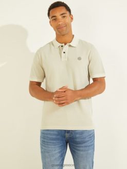 GUESS άνδρες πλυμένο πόλο γκρίζο όριο ενδύματα J46DJ4142
