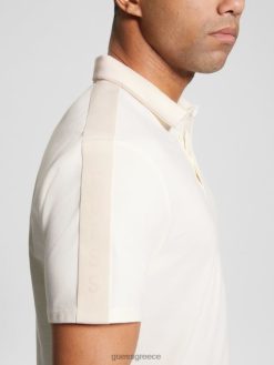 GUESS άνδρες πουκάμισο πόλο σε ταινία του Πολ Πικέ κρέμα βανίλιας ενδύματα J46DJ4180