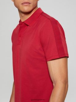 GUESS άνδρες πουκάμισο πόλο σε ταινία του Πολ Πικέ κόκκινο τσίλι ενδύματα J46DJ4070