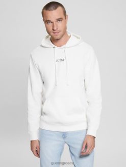 GUESS άνδρες Φούτερ με λογότυπο eco roy παγωμένο λευκό ενδύματα J46DJ4157