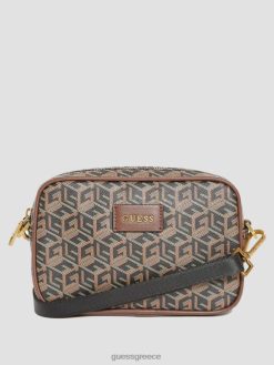 GUESS άνδρες ederlo μικρή τσάντα ανάγκης μαύρο φλοράλ στάμπα αξεσουάρ J46DJ3195