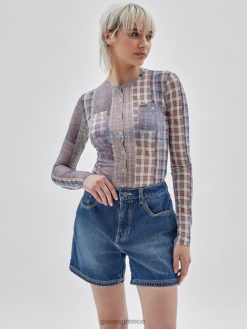 GUESS για άνδρες και γυναίκες αυθεντικά καρό διχτυωτό τοπ αμμώδης όχθη πολυ ενδύματα J46DJ1026