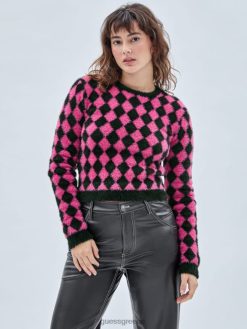 GUESS για άνδρες και γυναίκες αυθεντικά fuzzy διαμαντένια πουλόβερ μούρο ταγκό multi ενδύματα J46DJ1258