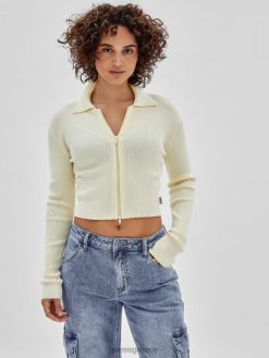 GUESS για άνδρες και γυναίκες αυθεντικό οικολογικό πουλόβερ με διπλό φερμουάρ παγετός λεμονιού ενδύματα J46DJ1287