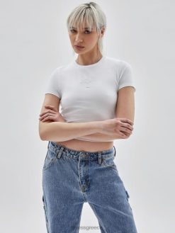 GUESS για άνδρες και γυναίκες αυθεντικά λογότυπο μωρό μπλουζάκι καθαρό λευκό ενδύματα J46DJ1291