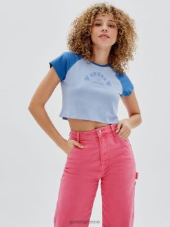 GUESS για άνδρες και γυναίκες αυθεντικό μπλουζάκι ρεγκλάν υδάτινο πάρκο μπλε πολυ ενδύματα J46DJ1369