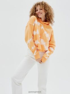 GUESS για άνδρες και γυναίκες αυθεντικά tie-dye hoodie καραμέλα πορτοκάλι πολυ ενδύματα J46DJ1847