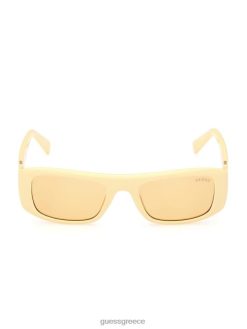 GUESS για άνδρες και γυναίκες αυθεντικά ορθογώνια γυαλιά ηλίου κίτρινος αξεσουάρ J46DJ3716