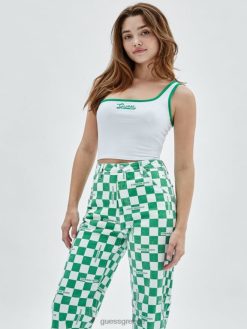 GUESS για άνδρες και γυναίκες γνήσια δεξαμενή με έναν ώμο καθαρό λευκό ενδύματα J46DJ1163