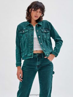 GUESS για άνδρες και γυναίκες πρωτότυπα x μπουφάν batman μεγάλου μεγέθους ανάγλυφο πήγαινε riddler green wash ενδύματα J46DJ1840