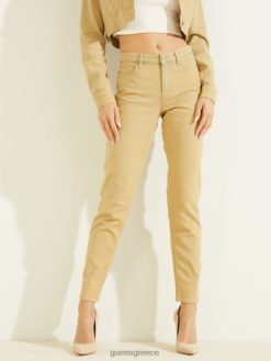 GUESS γυναίκες 1981 βαμμένα geo skinny τζιν χρώμα κύβος κίτρινο ενδύματα J46DJ257