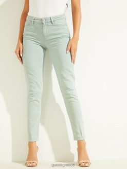GUESS γυναίκες 1981 βαμμένα geo skinny τζιν χρώμα cube aqua ενδύματα J46DJ252