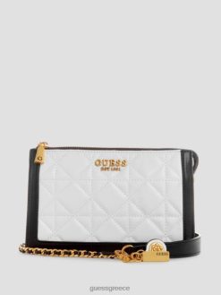 GUESS γυναίκες abey καπιτονέ χιαστί πολλαπλών διαμερισμάτων λευκό πολυ σακούλες J46DJ2902
