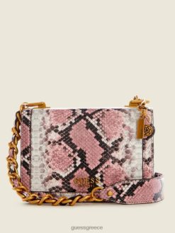 GUESS γυναίκες abey python crossbody ροζ πύθωνας σακούλες J46DJ2978