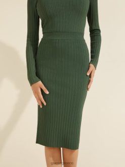 GUESS γυναίκες agnes πουλόβερ φούστα φιδοπράσινο ενδύματα J46DJ2386