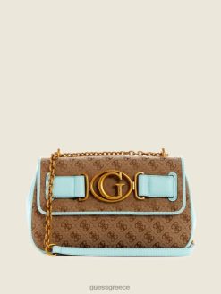 GUESS γυναίκες avian convertible crossbody latte/surf σακούλες J46DJ3255