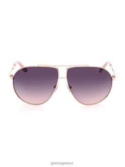 GUESS γυναίκες aviator μεταλλικά γυαλιά ηλίου λευκός χρυσός αξεσουάρ J46DJ3698