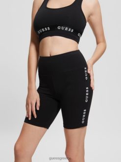 GUESS γυναίκες biker σορτς με λογότυπο eco aline μαύρος ενδύματα J46DJ2291