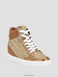 GUESS γυναίκες blairin sneakers με λογότυπο με σφήνα μέτριο καφέ είδη υπόδησης J46DJ3342