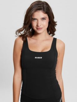 GUESS γυναίκες brigit ενεργό μακρύ τοπ μαύρος ενδύματα J46DJ1335