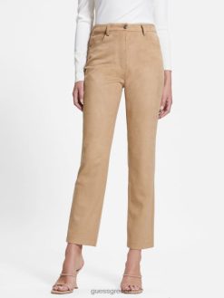 GUESS γυναίκες ίσιο παντελόνι kelly βρεγμένη άμμος ενδύματα J46DJ2003