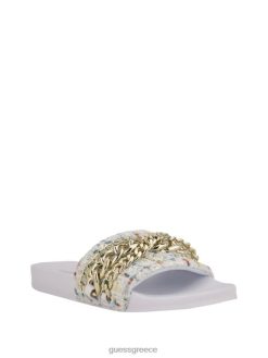 GUESS γυναίκες αλυσίδα salema τουίντ τσουλήθρες πισίνας παννα είδη υπόδησης J46DJ3504