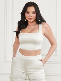 GUESS γυναίκες βέρα crop top χλωμό μαργαριτάρι πολυ ενδύματα J46DJ1180