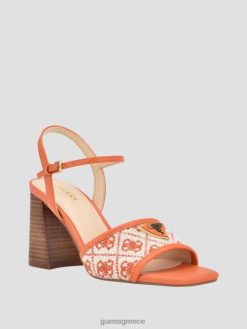 GUESS γυναίκες γυαλένιες ανοιχτές γόβες μπλοκ πορτοκάλι είδη υπόδησης J46DJ3383