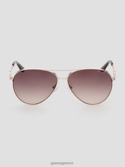 GUESS γυναίκες γυαλιά ηλίου αεροπλάνου από μέταλλο τετράγωνο g link χελώνα αξεσουάρ J46DJ3665