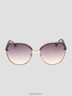 GUESS γυναίκες γυαλιά ηλίου με γεωμετρικό σμάλτο γκρί αξεσουάρ J46DJ3673