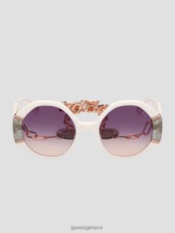 GUESS γυναίκες Γυαλιά ηλίου με μεταλλικό χείλος άσπρο αξεσουάρ J46DJ3668