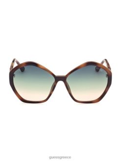 GUESS γυναίκες γυαλιά ηλίου μεγάλου μεγέθους με γεωμετρικό λογότυπο 53p αδικοπραξία αξεσουάρ J46DJ3769