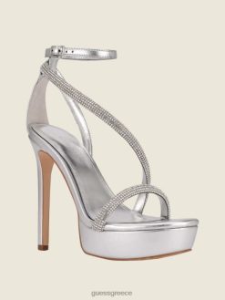 GUESS γυναίκες γόβες πλατφόρμας από στρας καζιίν ριγέ κόκκινο άγγιγμα είδη υπόδησης J46DJ3485