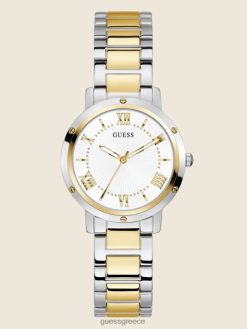 GUESS γυναίκες δίχρωμο αναλογικό ρολόι ροζ χρυσός αξεσουάρ J46DJ3565