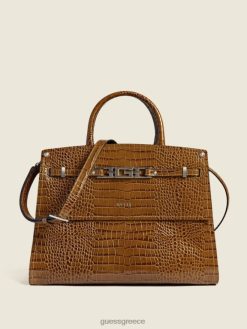 GUESS γυναίκες δερμάτινη τσάντα cristina croc multi πράσινο ροζ λευκό σακούλες J46DJ3265