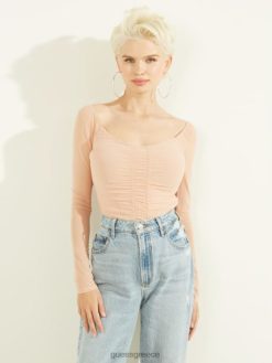 GUESS γυναίκες δικτυωτό επάνω μέρος kimbra τριαντάφυλλο ευδαιμονία ενδύματα J46DJ1393