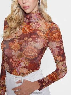 GUESS γυναίκες εμπριμέ τοπ οικολογικό καμαριά εκτύπωση ψηφιακής ταπισερί ma ενδύματα J46DJ1615