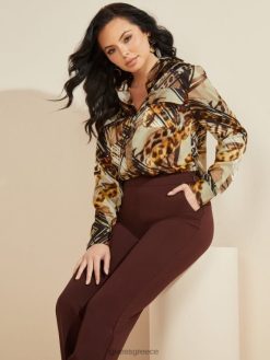 GUESS γυναίκες η μπλούζα essence λεοπάρ γραμμές ενδύματα J46DJ1627