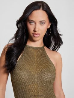 GUESS γυναίκες κάλυμμα αλεξί λουρέξ μαύρο χρυσό πολυ ενδύματα J46DJ944