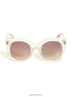 GUESS γυναίκες καθαρά cat-eye γυαλιά ηλίου κρύσταλλο αξεσουάρ J46DJ3718