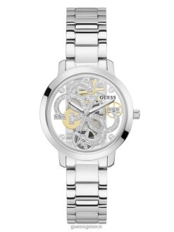 GUESS γυναίκες καθαρό αναλογικό ρολόι quattro g ασήμι αξεσουάρ J46DJ3545