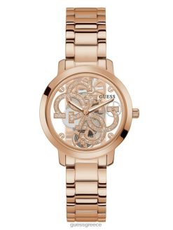 GUESS γυναίκες καθαρό αναλογικό ρολόι quattro g ροζ χρυσός αξεσουάρ J46DJ3590