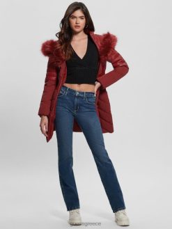 GUESS γυναίκες καπιτονέ τζάκετ eco oxana χυμός παντζαριού κόκκινος ενδύματα J46DJ1886