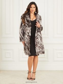 GUESS γυναίκες καπνός και καθρέφτες παλτό από ψεύτικη γούνα καπνός και καθρέφτες αφηρημένη ενδύματα J46DJ1888