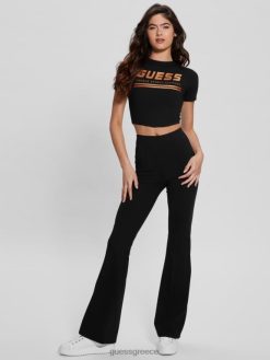 GUESS γυναίκες κολάν aggie flare μαύρος ενδύματα J46DJ2050