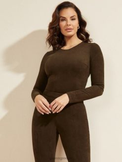 GUESS γυναίκες κορμάκι leonie καμένο ξύλο πολυ ενδύματα J46DJ1225