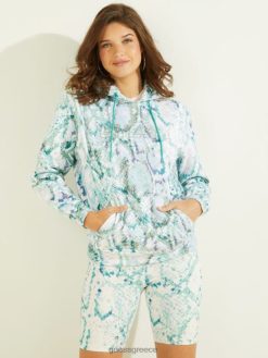 GUESS γυναίκες κουκούλα του Κόλιν σύγχρονος python emerald com ενδύματα J46DJ2528